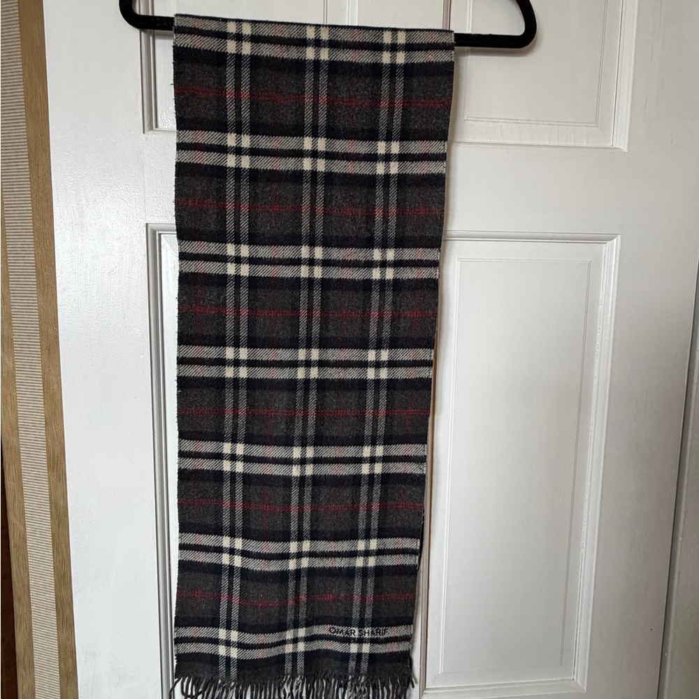 Classic Black and White Plaid Scarf